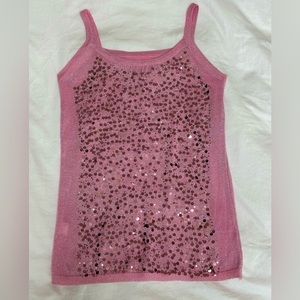 Pink sequin sleeveless top